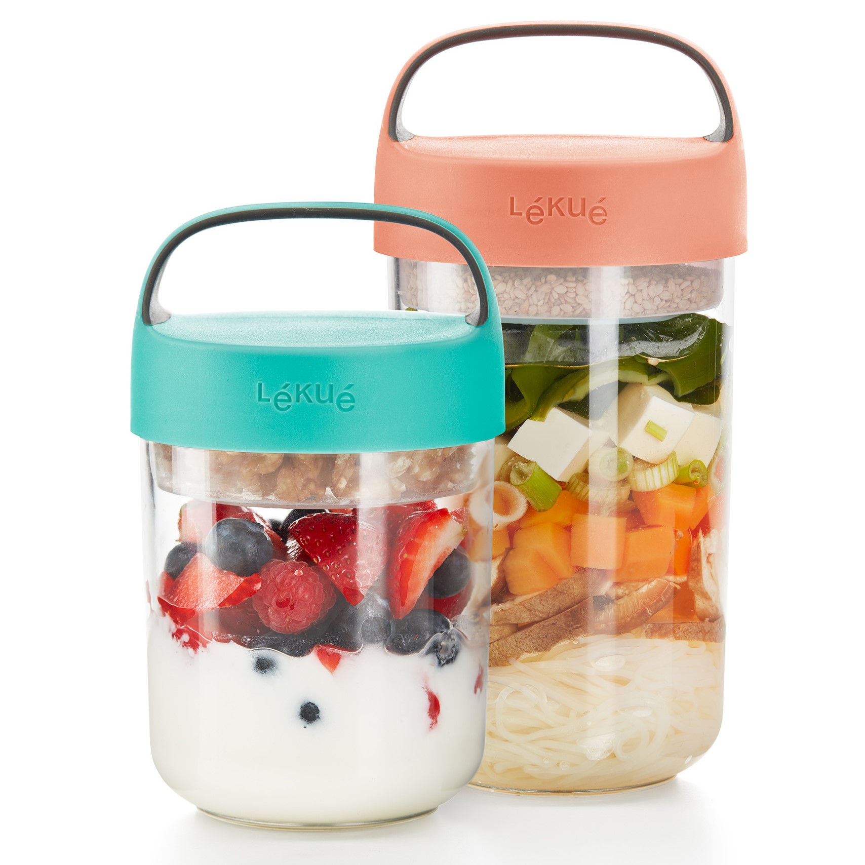 Lunchbeker JAR TO GO 400 ml, turkoois, Lékué