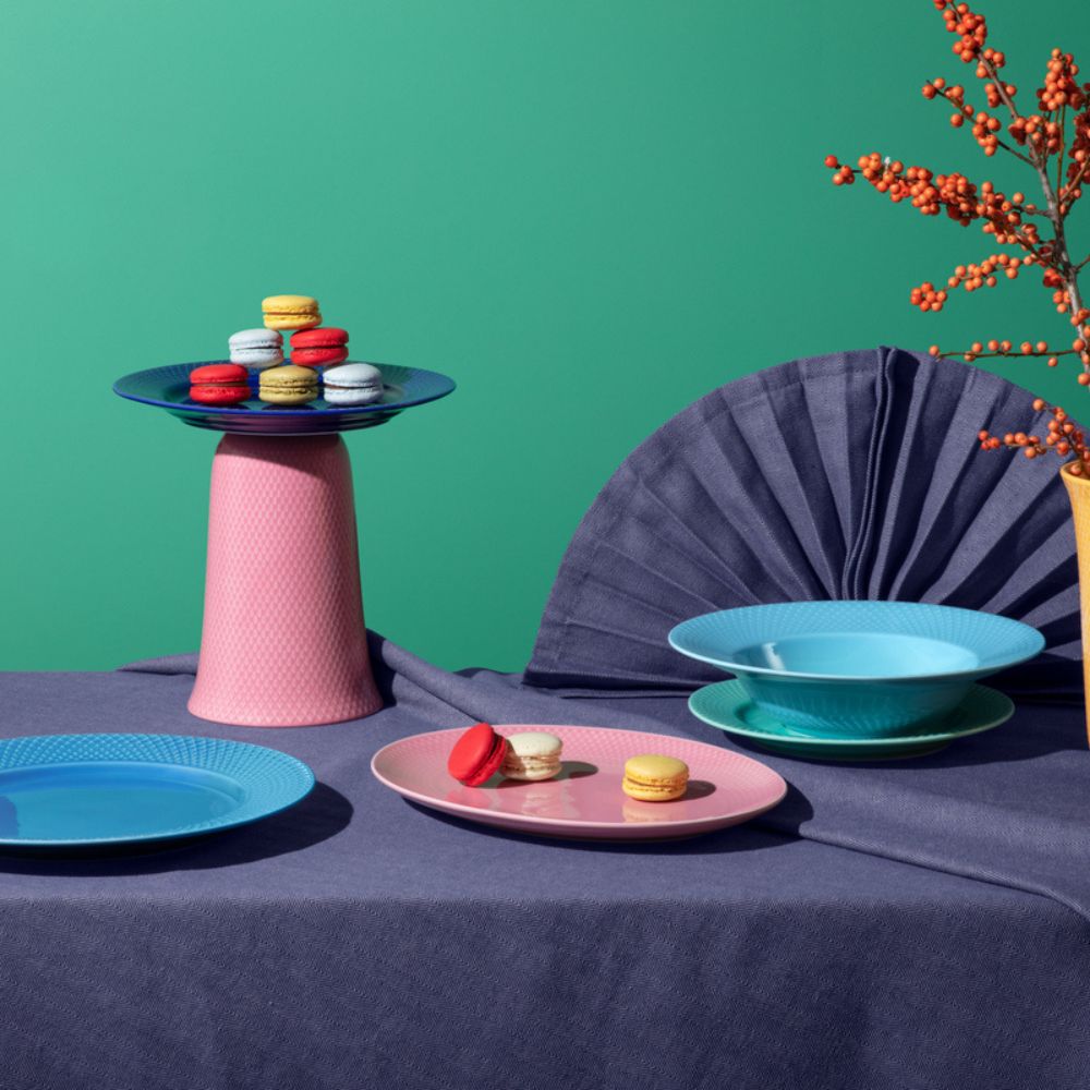 Dessertbord RHOMBE 23 cm, donkerblauw, Lyngby