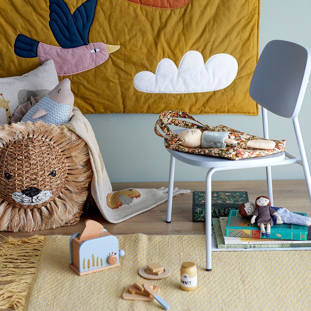 Speelgoed broodrooster-set ADDA, 7-delig, blauw, Bloomingville