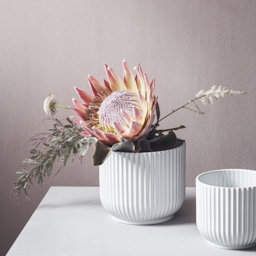 Bloempot 18 cm, wit, porselein, Lyngby