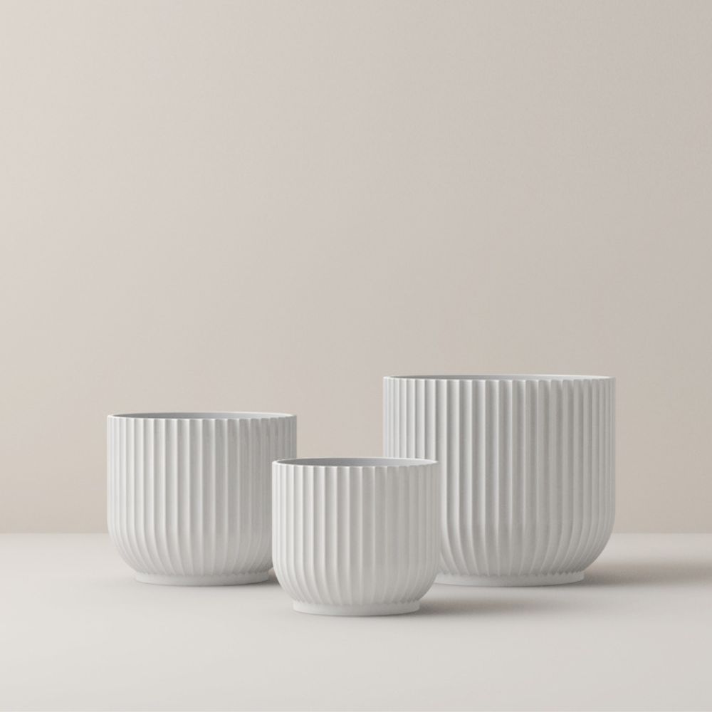 Bloempot 18 cm, wit, porselein, Lyngby