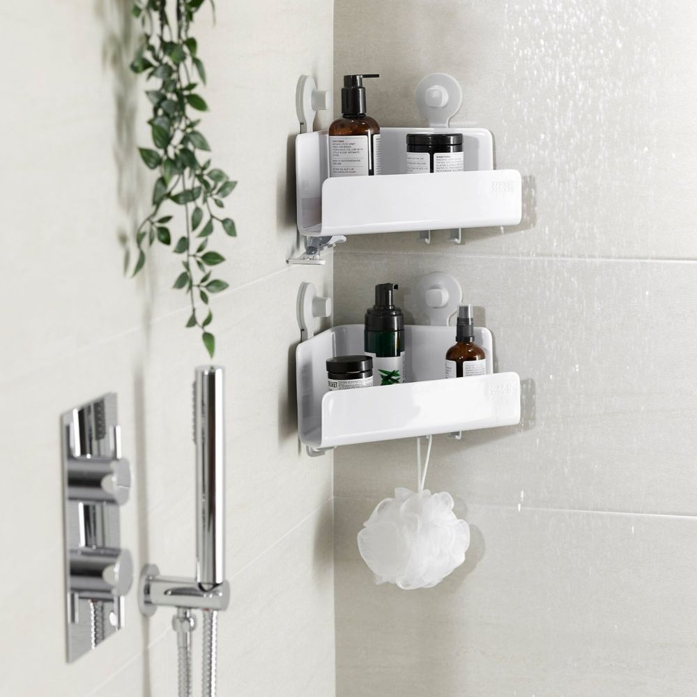 Doucheplanchet EASYSTORE 70550, set van 2 stuks, wit, Joseph Joseph