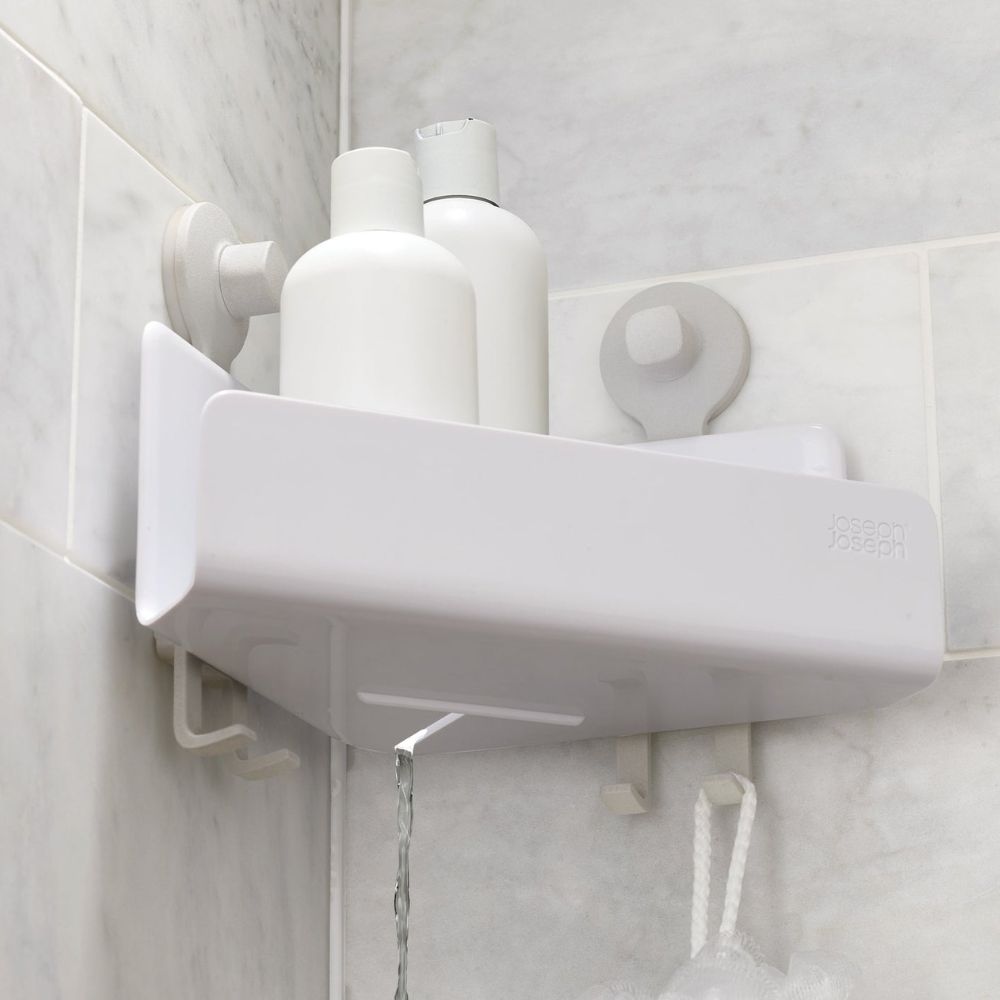 Doucheplanchet EASYSTORE 70550, set van 2 stuks, wit, Joseph Joseph