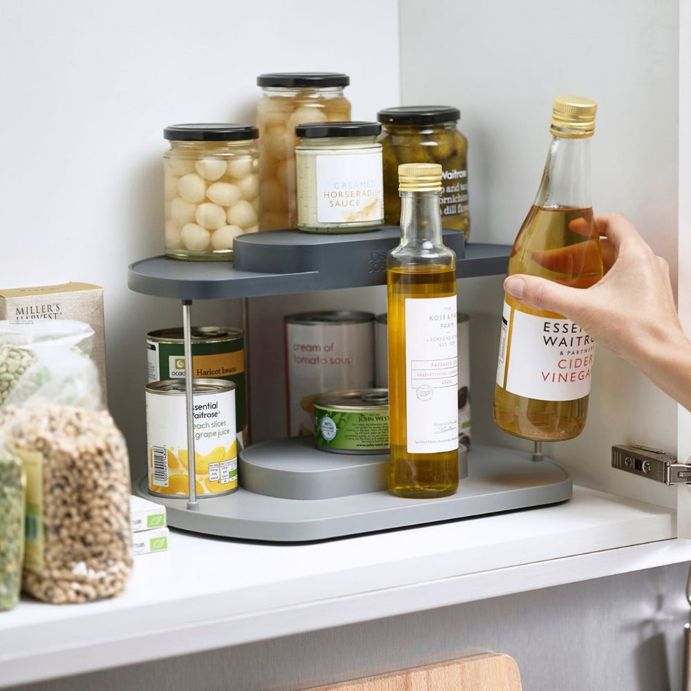 Keukenkast-organizer CUPBOARDSTORE 85196, grijs, 2-laags, draaibaar, Joseph Joseph