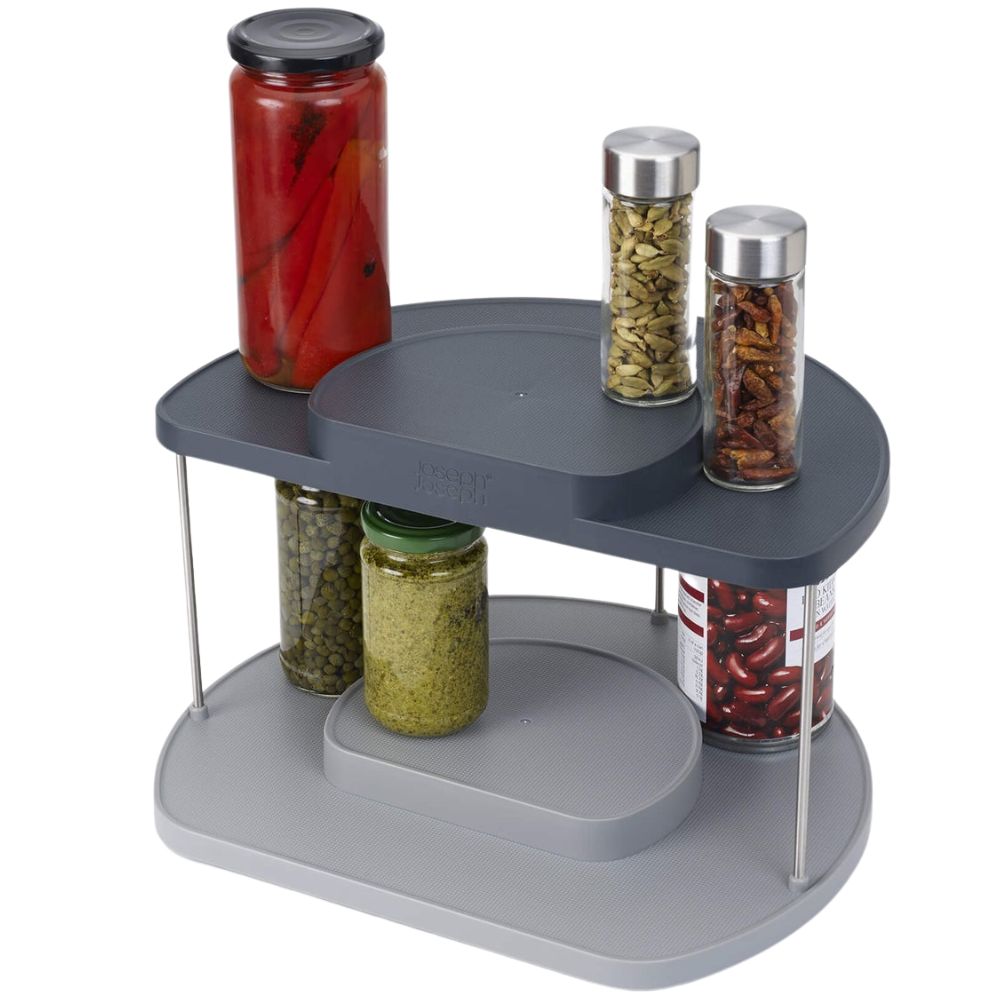 Keukenkast-organizer CUPBOARDSTORE 85196, grijs, 2-laags, draaibaar, Joseph Joseph