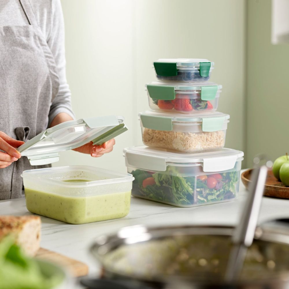 Voedselbewaardoos NEST 81127, set van 5 stuks, groen, plastic, Joseph Joseph