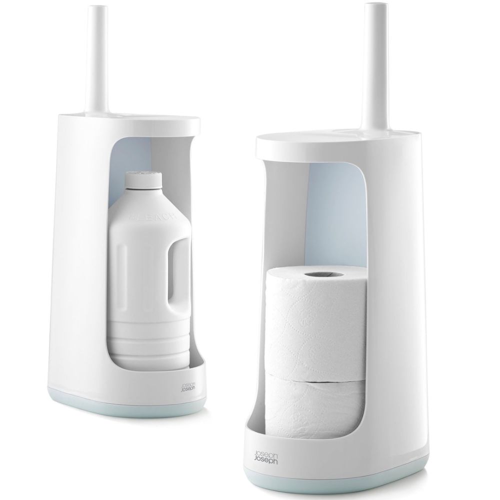 Toiletborstel met houder FLEX STORE 70536, wit / blauw, Joseph Joseph