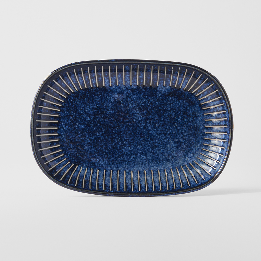 Serveerbord RIDGED INDIGO 19 x 13 cm, MIJ