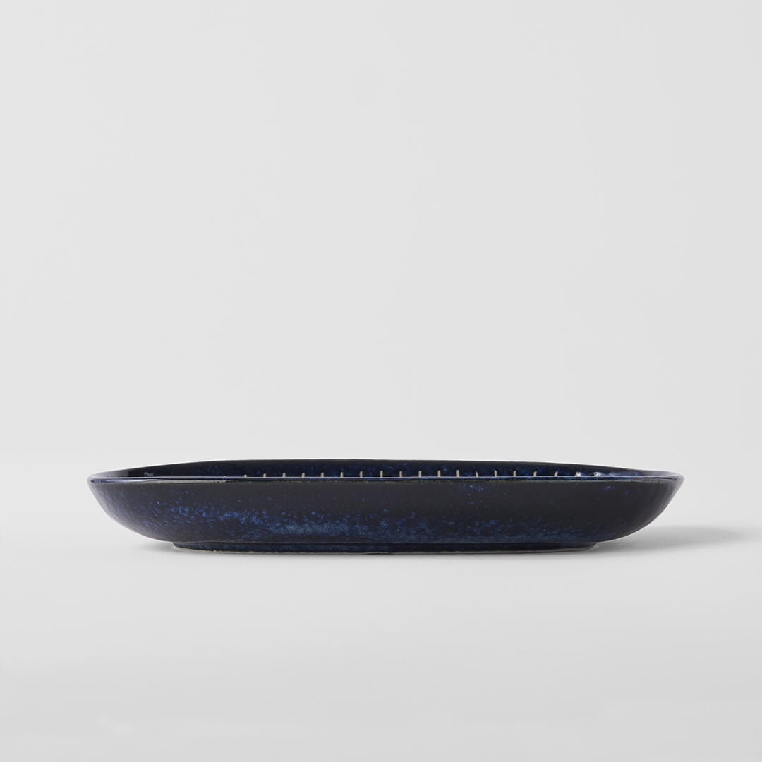Serveerbord RIDGED INDIGO 19 x 13 cm, MIJ