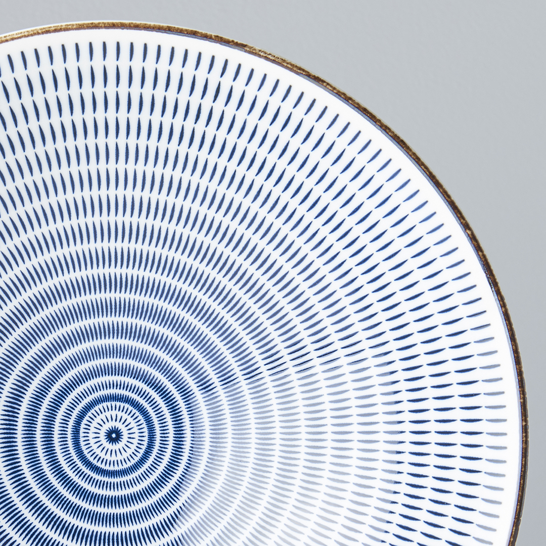 Ramen-kom RADIATING LINES BLUE & WHITE 25 cm, 900 ml, MIJ