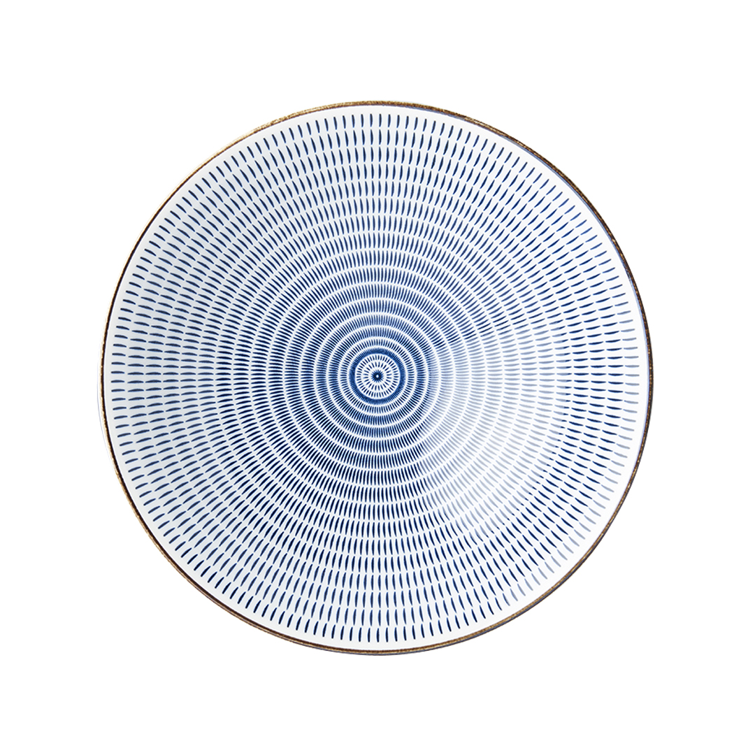 Ramen-kom RADIATING LINES BLUE & WHITE 25 cm, 900 ml, MIJ