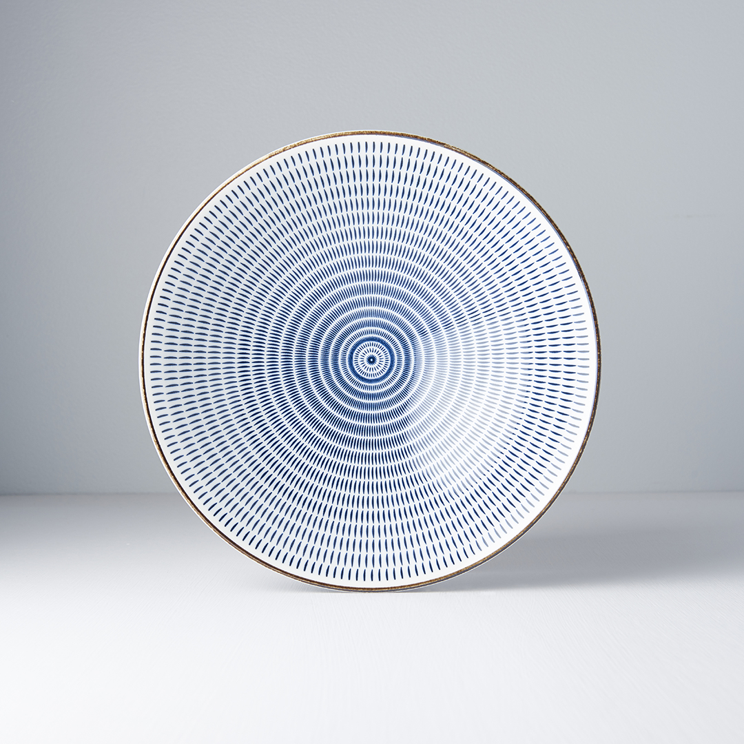 Ramen-kom RADIATING LINES BLUE & WHITE 25 cm, 900 ml, MIJ