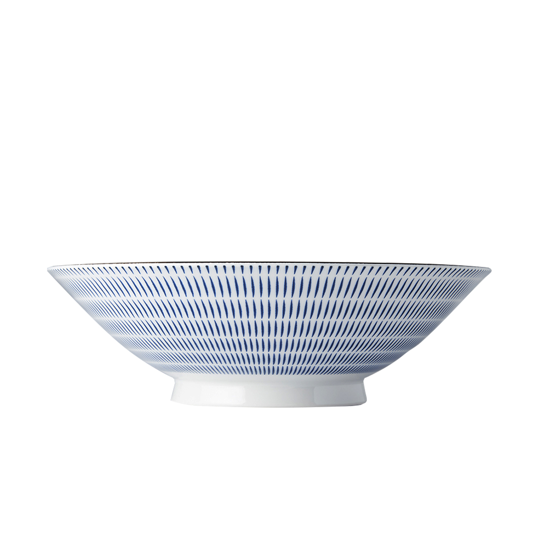 Ramen-kom RADIATING LINES BLUE & WHITE 25 cm, 900 ml, MIJ