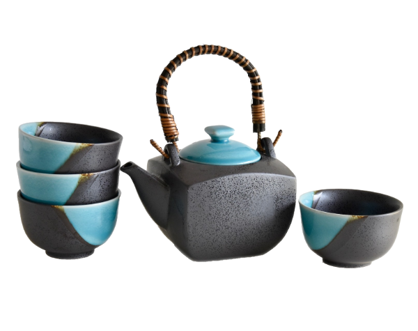 Theeset METALLIC BLUE, 5-delig, MIJ