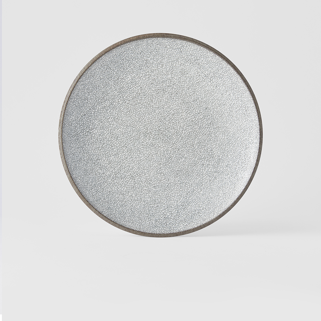 Dineerbord CRAZED GREY 25 cm, MIJ