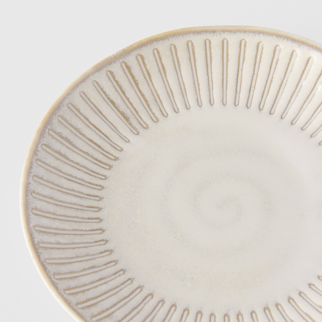 Schoteltje RIDGED ALABASTER 12 cm, creme, keramiek, MIJ