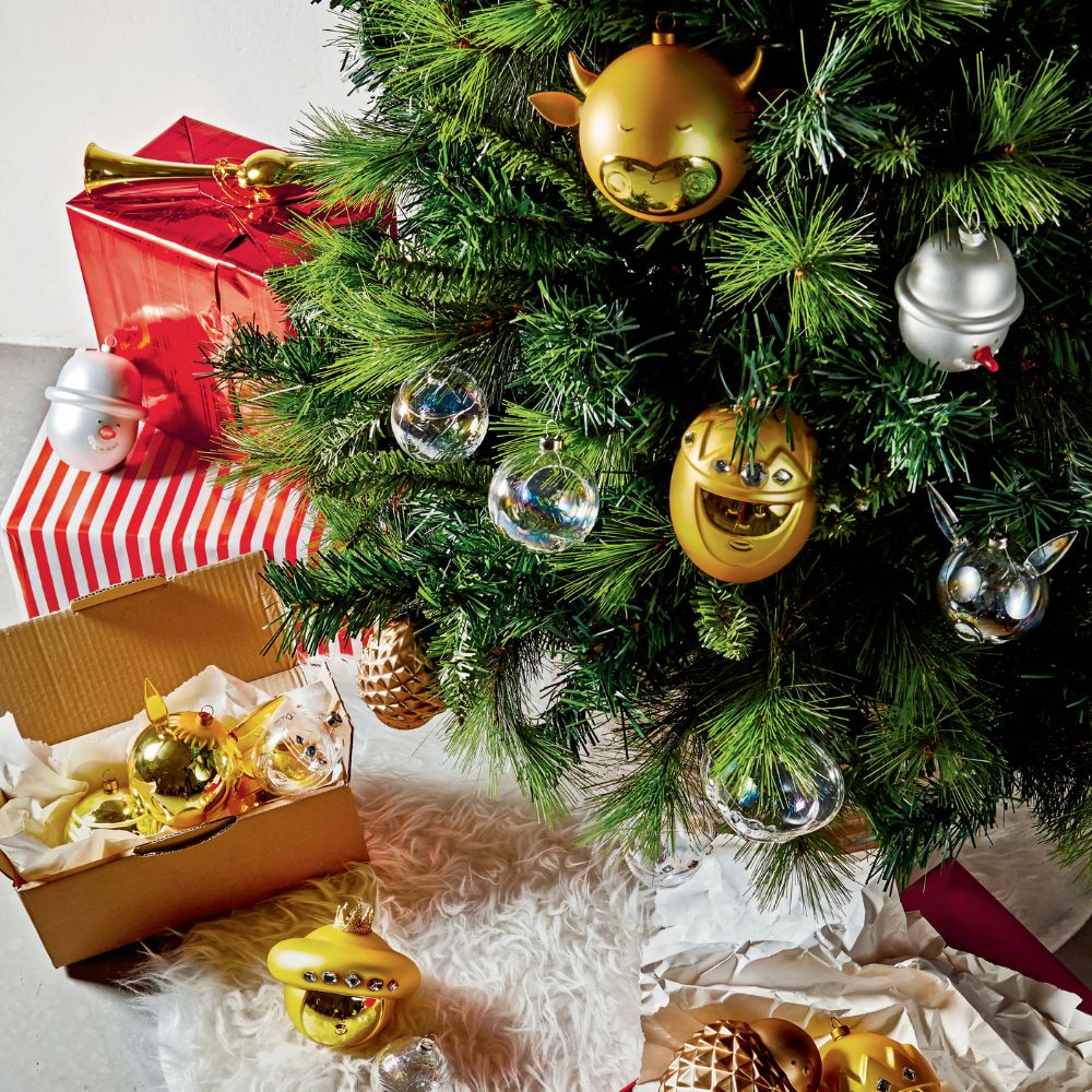 Kerstbal BAMBINO, goud, Alessi