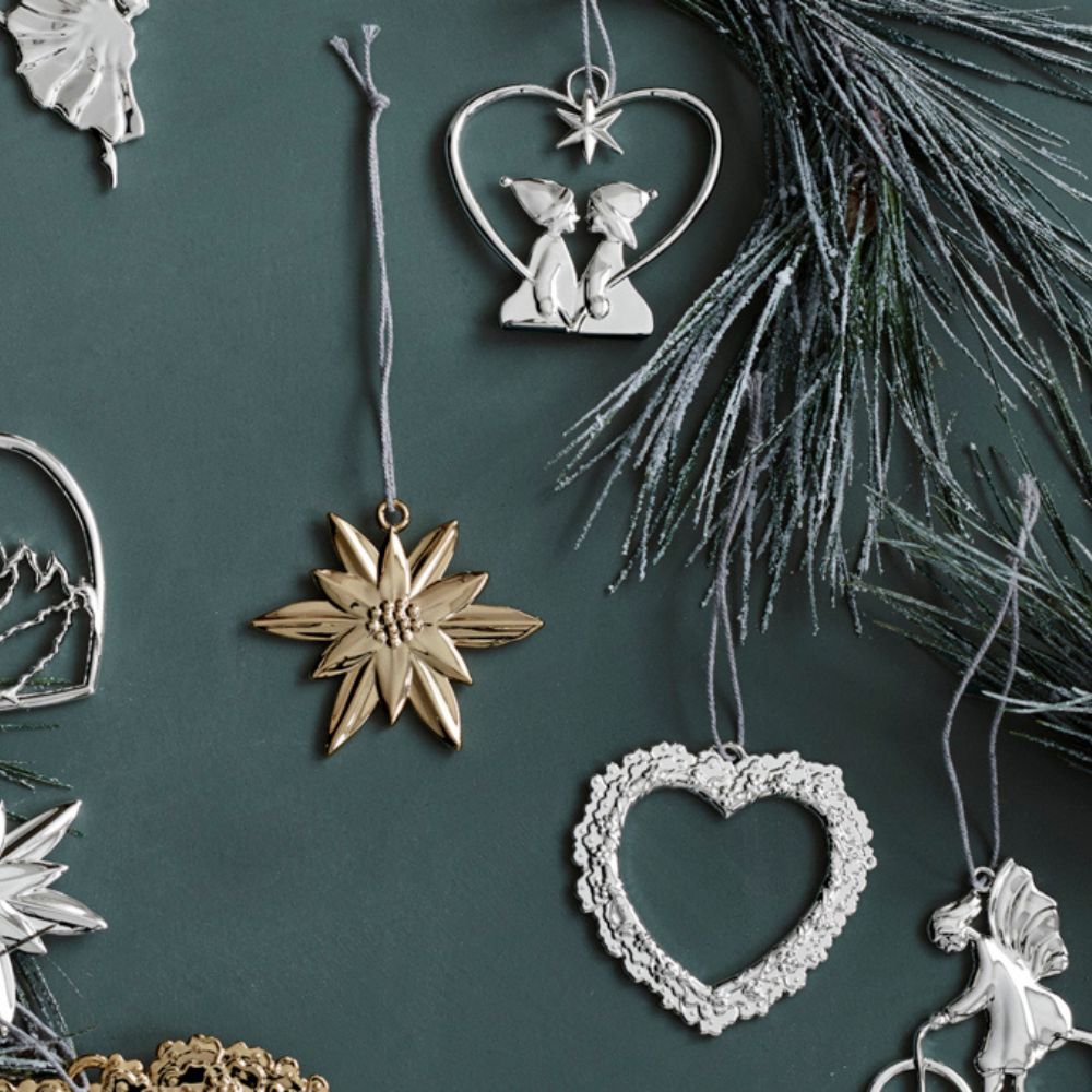 Kerstboomversiering FLOWER IN LAYERS 11,5 cm, verzilverd, Rosendahl