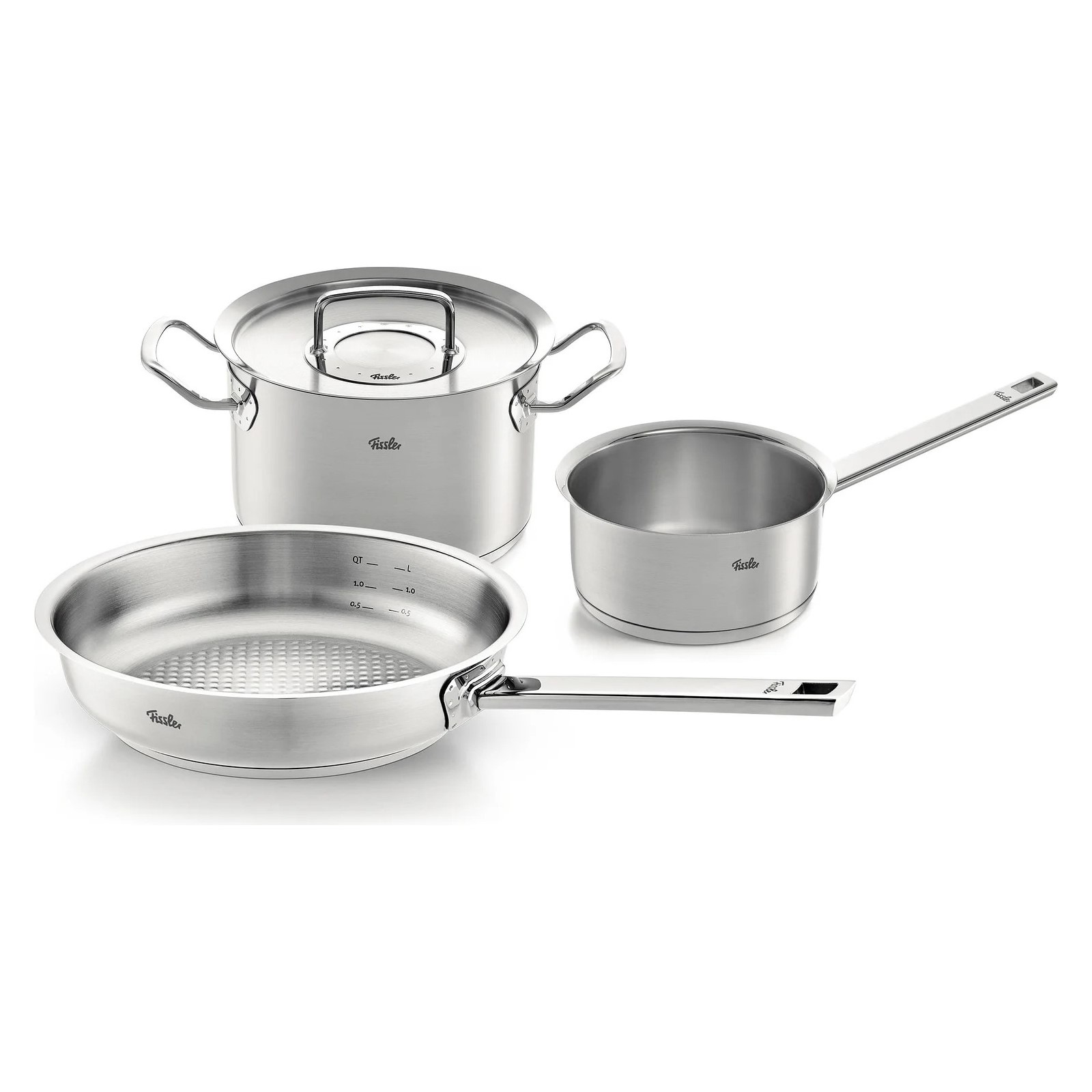 Pannenset ORIGINAL-PROFI COLLECTION, 3-delig, 1,4 l/ 2 l/ 4 l, roestvrij staal, Fissler