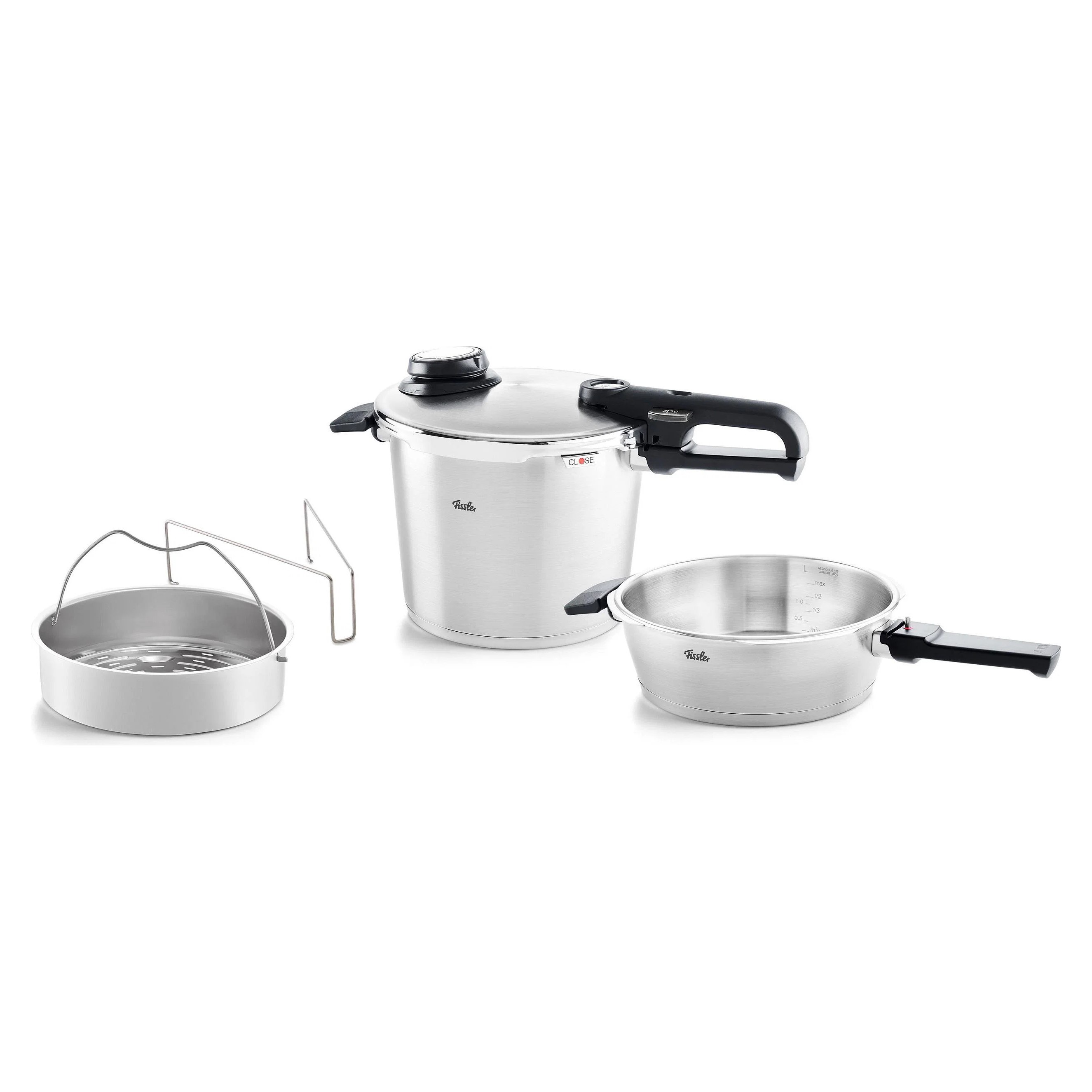 Hogedrukpan VITAVIT PREMIUM, set van 2 stuks, 6 l + 2,5 l, Fissler