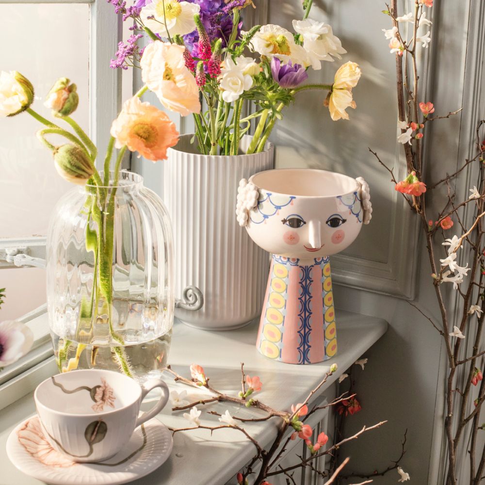 Theekopje met schotel HAMMERSHOI POPPY, 380 ml, wit, Kähler