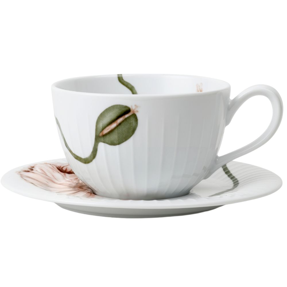 Theekopje met schotel HAMMERSHOI POPPY, 380 ml, wit, Kähler