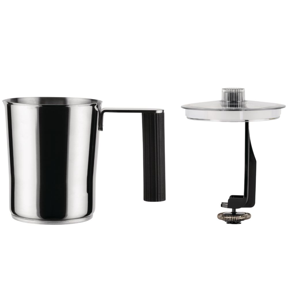 Melkopschuimer PLISSÉ, zwart, Alessi