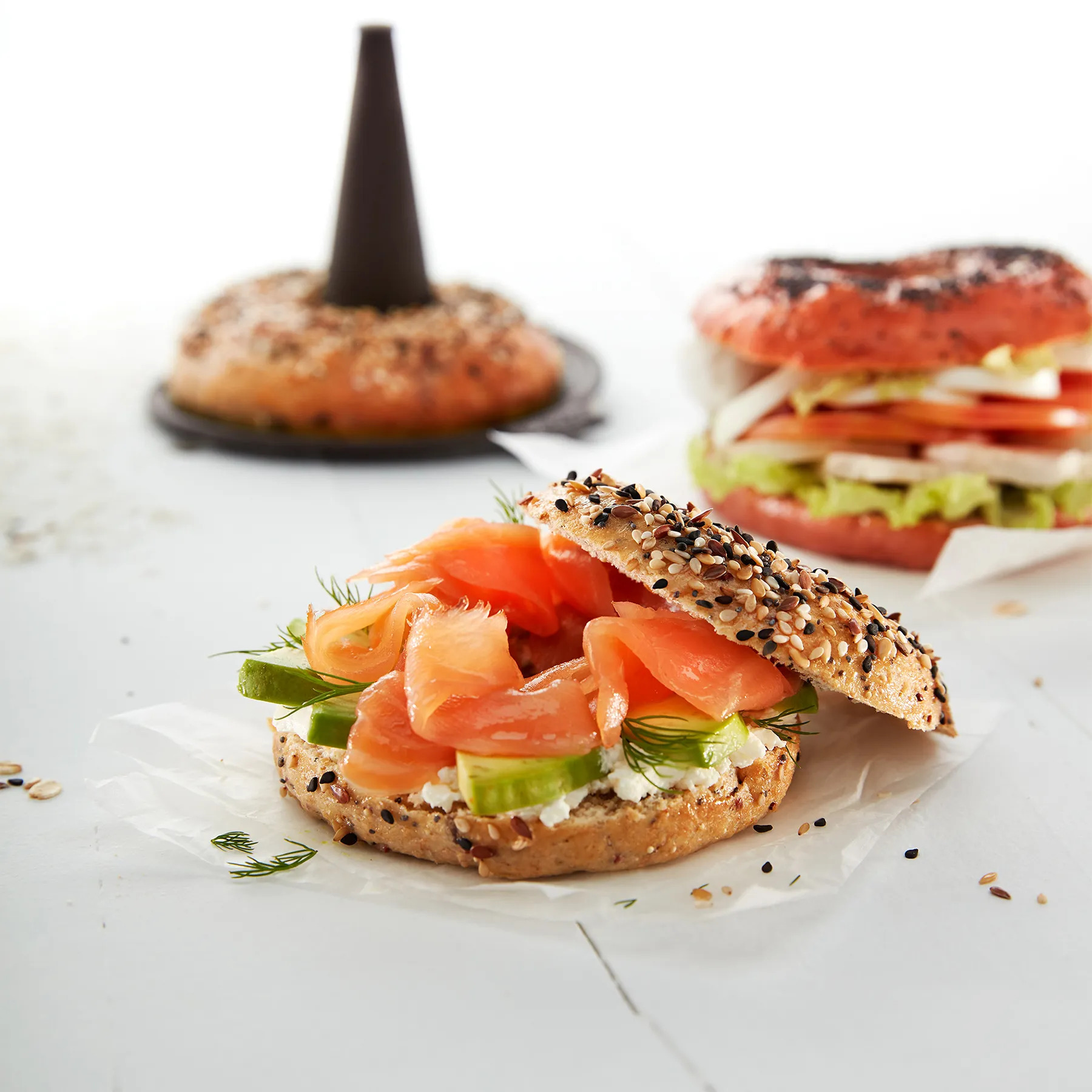 Bagel-bakvorm, set van 6 stuks, bruin, siliconen, Lékué