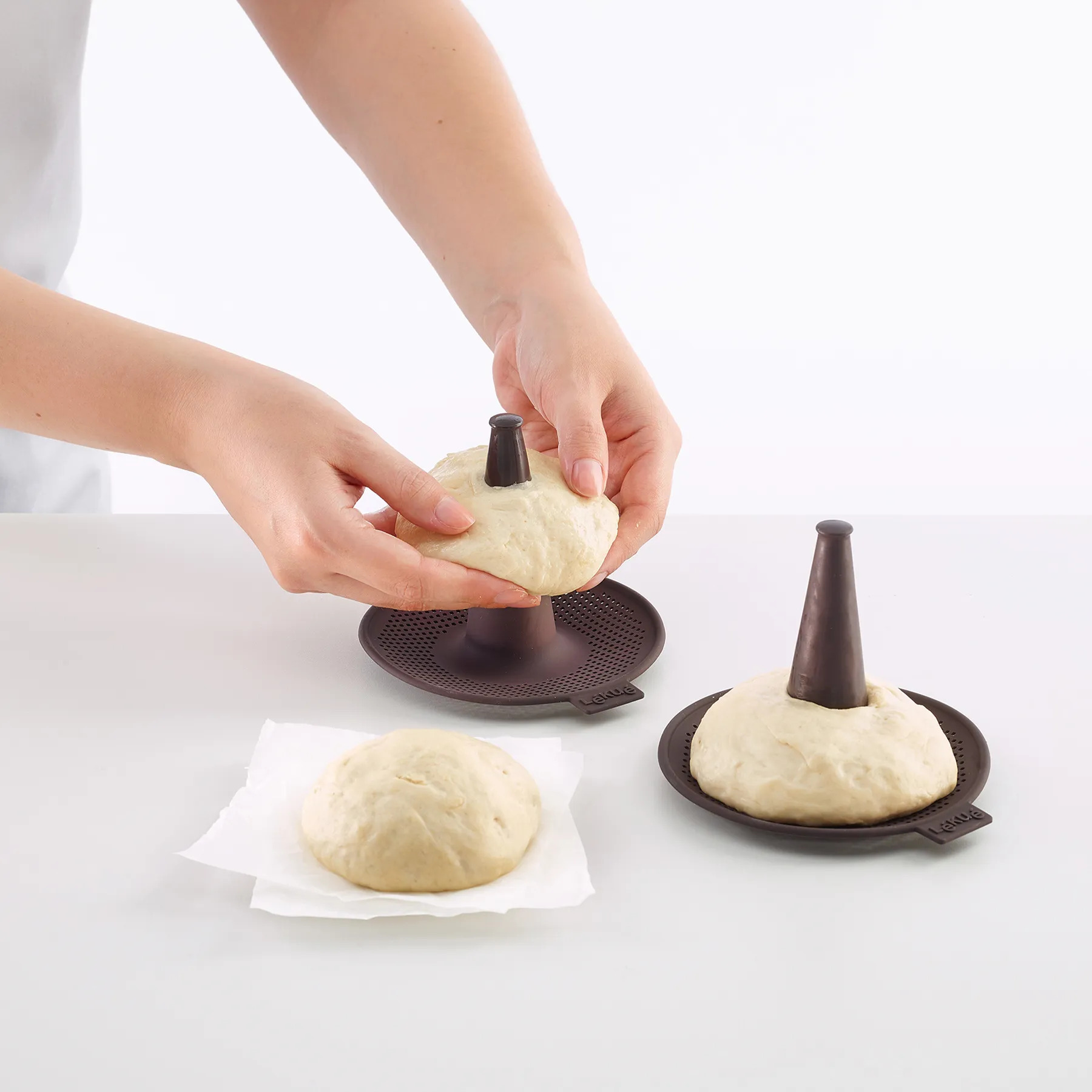 Bagel-bakvorm, set van 6 stuks, bruin, siliconen, Lékué