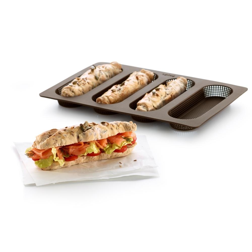 Baguette bakvorm, siliconen, bruin, Lékué