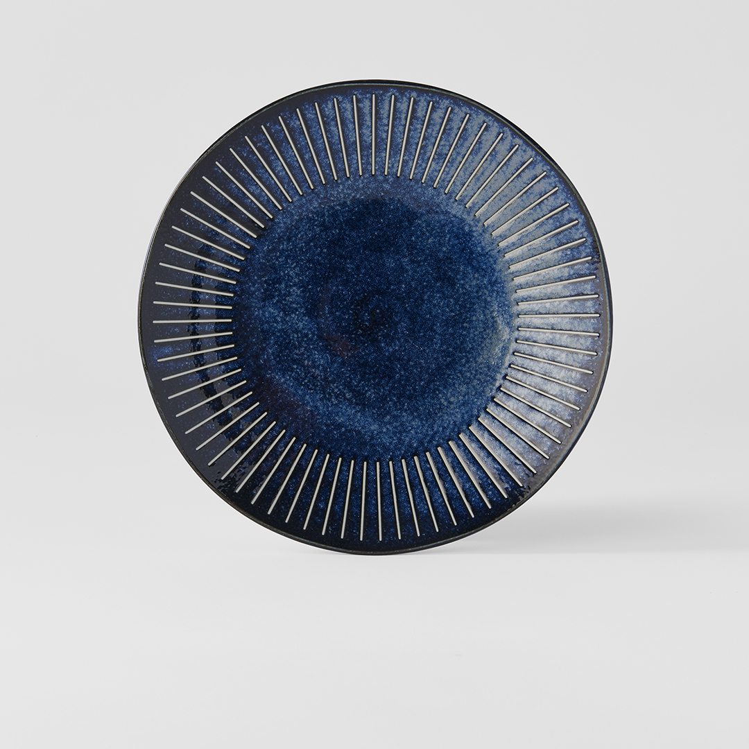 Dineerbord RIDGED INDIGO 25cm, MIJ