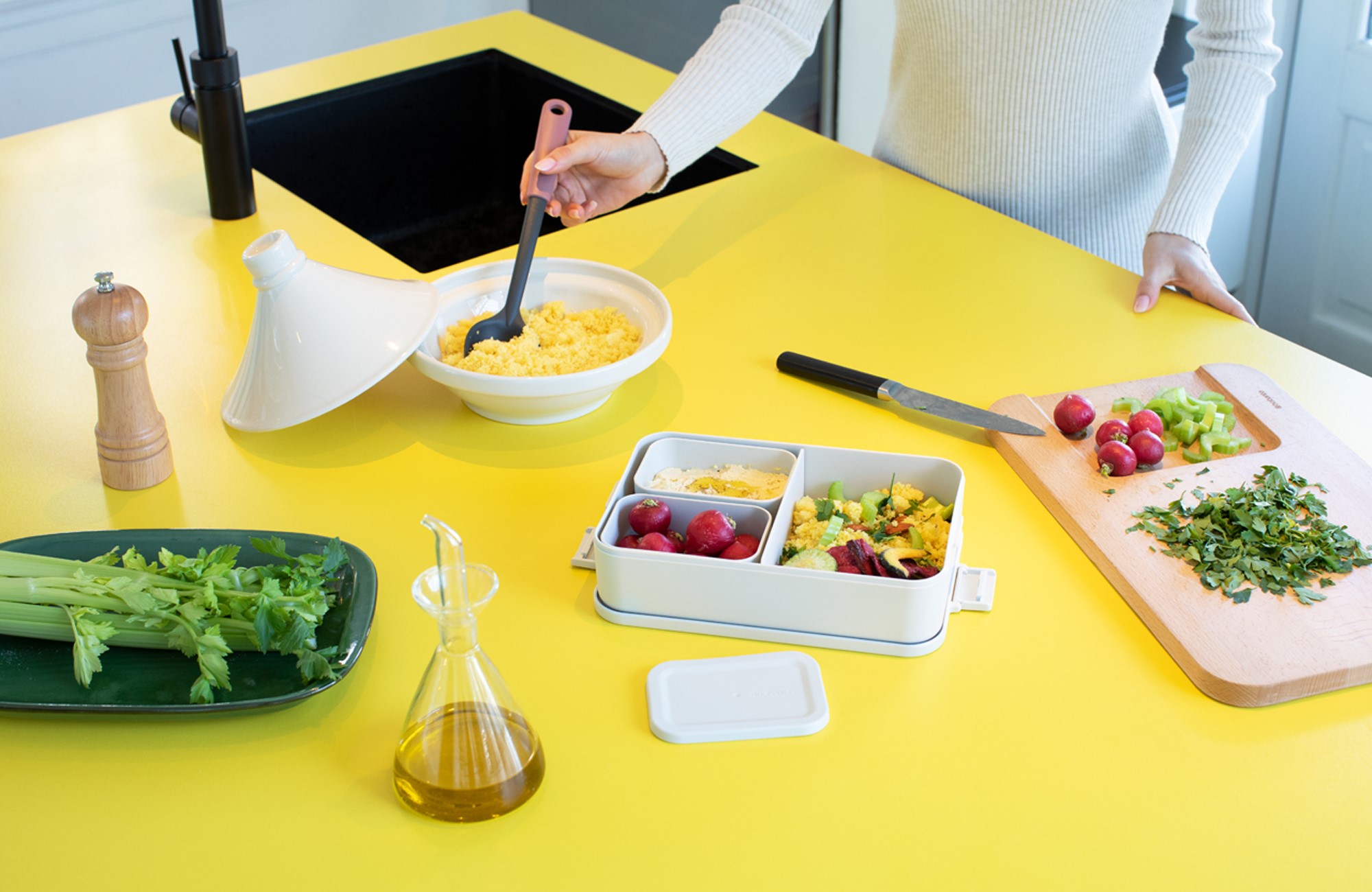 Lunchtrommel MAKE & TAKE BENTO 2 l, lichtgrijs, Brabantia