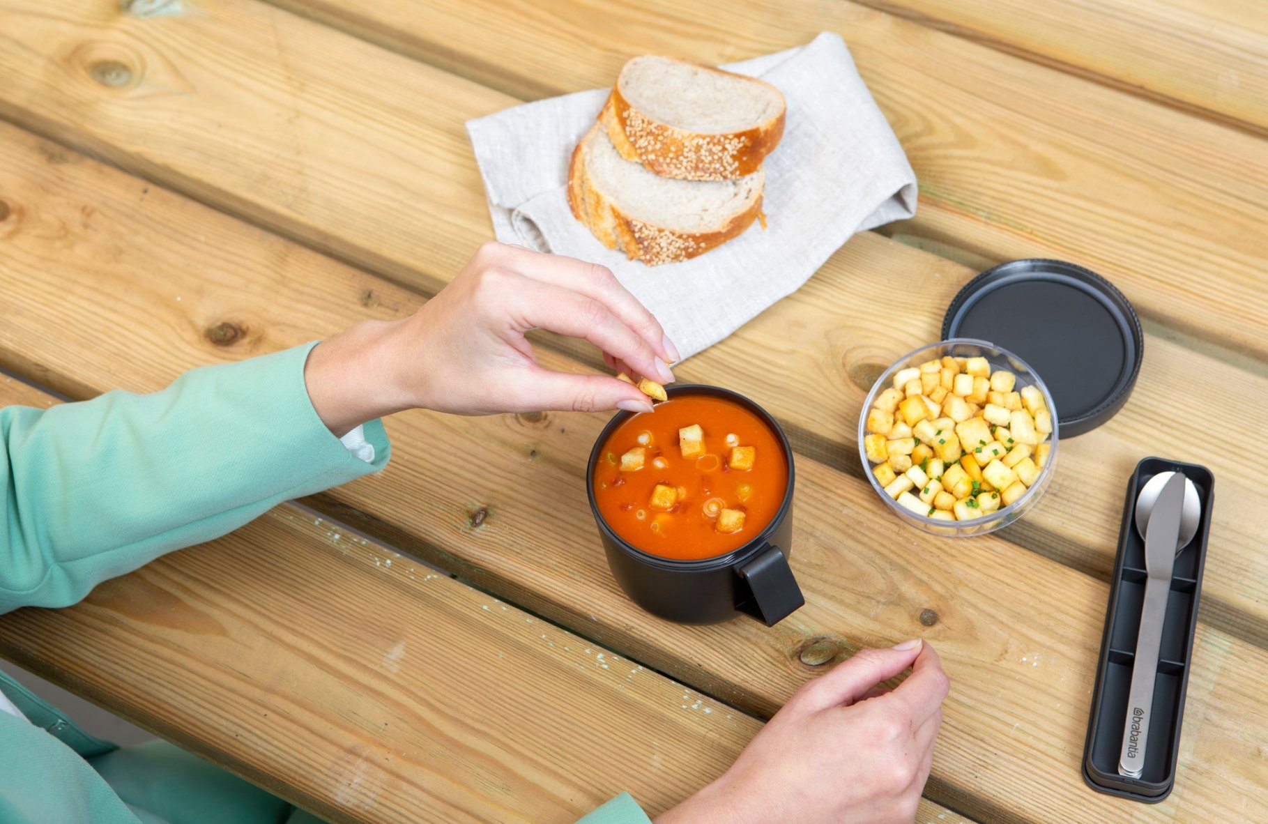 Lunchkom MAKE & TAKE 600 ml, donkergrijs, Brabantia