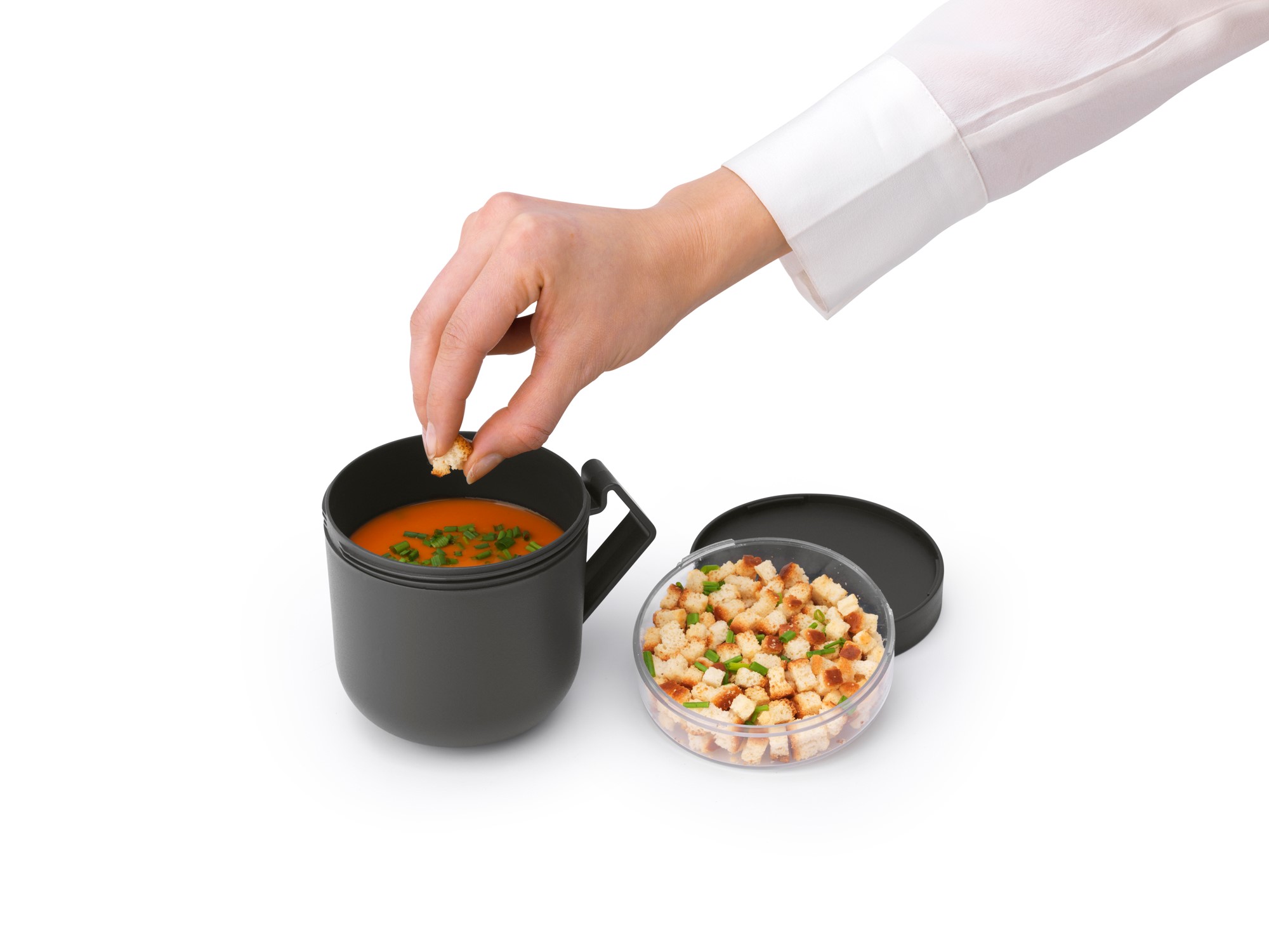 Lunchkom MAKE & TAKE 600 ml, donkergrijs, Brabantia