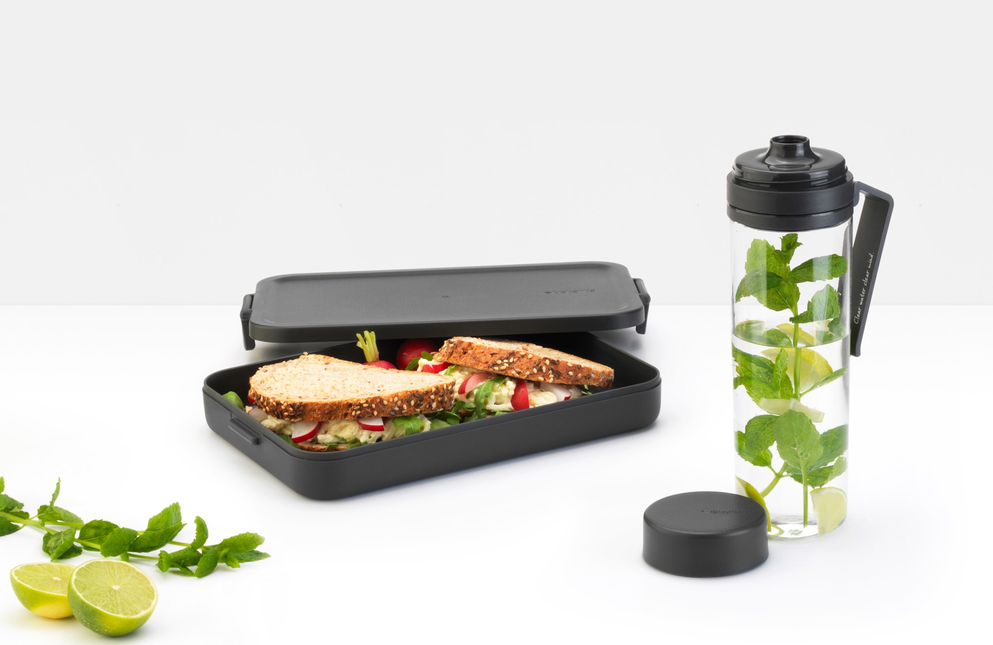Lunchtrommel en waterbidon (set) MAKE & TAKE donkergrijs, Brabantia