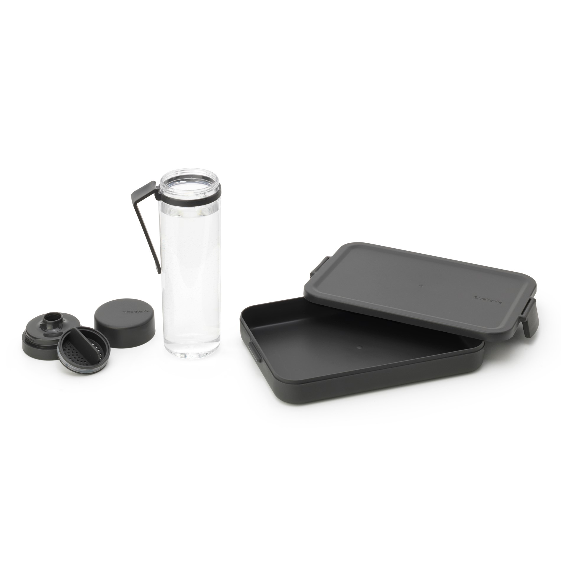 Lunchtrommel en waterbidon (set) MAKE & TAKE donkergrijs, Brabantia