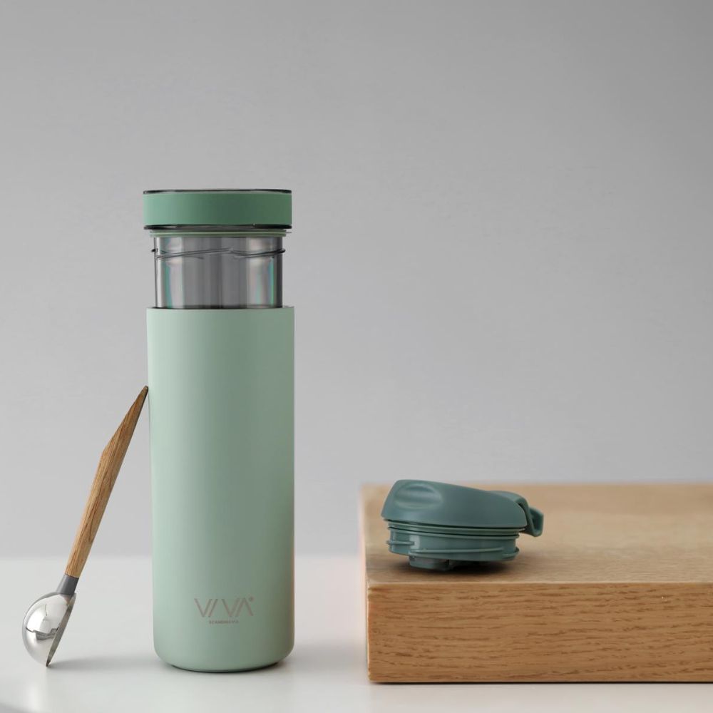 Reisbeker RECHARGE ANYTIME 460 ml, met thee-infuser, groen, Viva Scandinavia