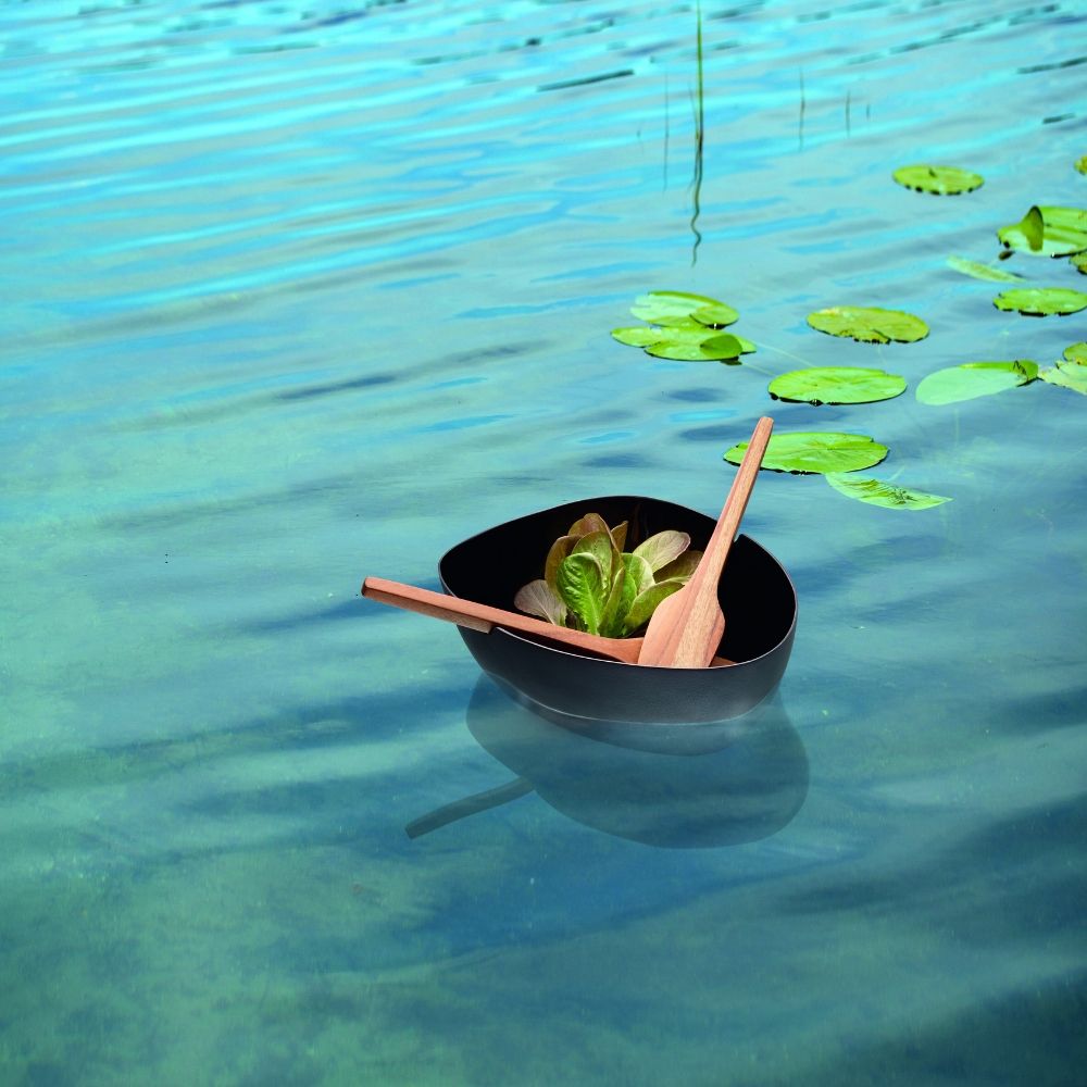 Slakom met lepels BOAT 25 cm, zwart, Philippi