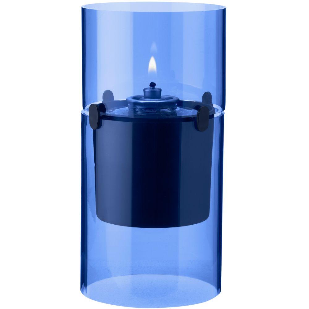 Olielamp LUCIE 17,5 cm, cyaan, glas, Stelton