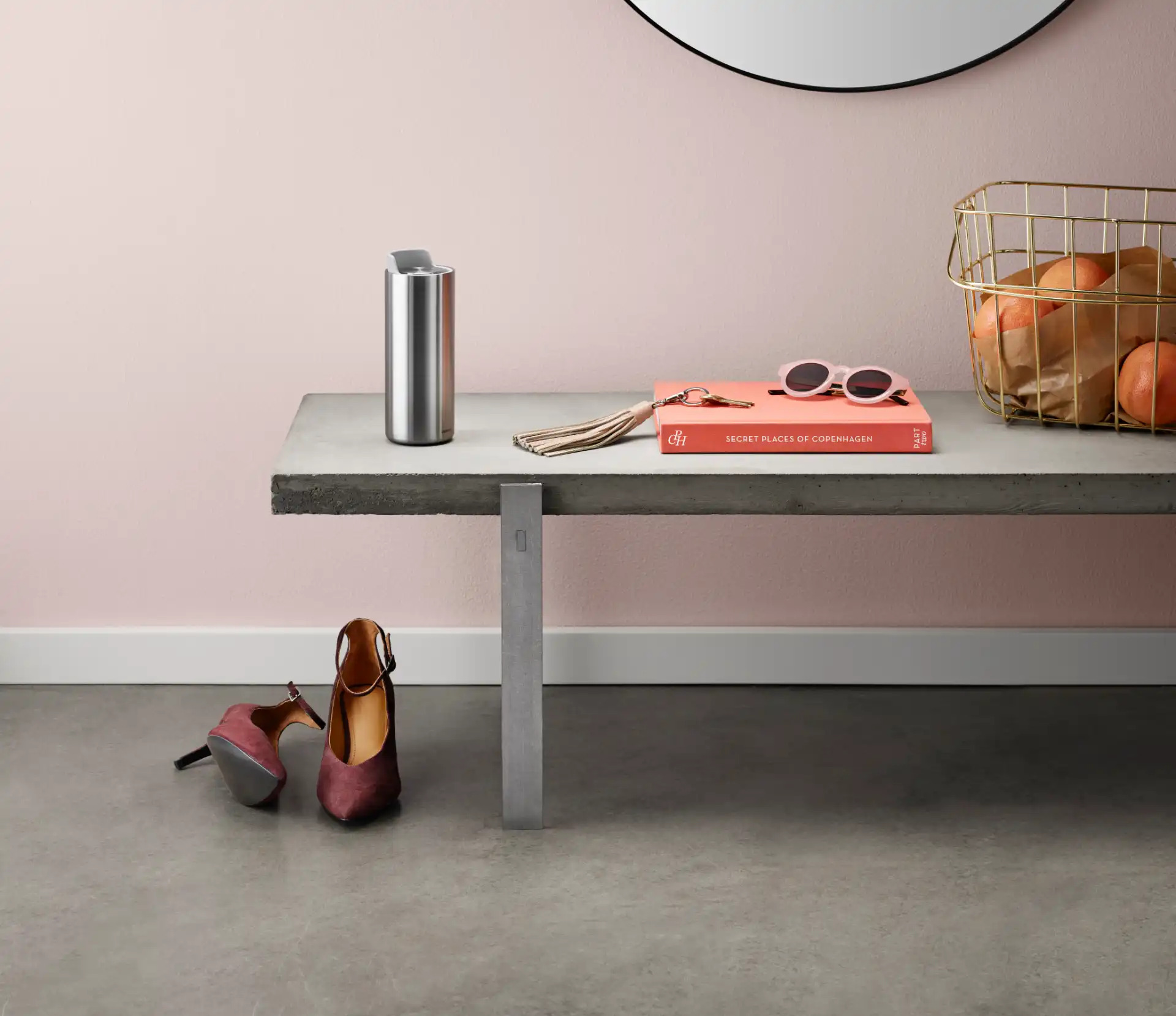 Reisbeker URBAN TO GO 350 ml, marmergrijze deksel, roestvrij staal, Eva Solo