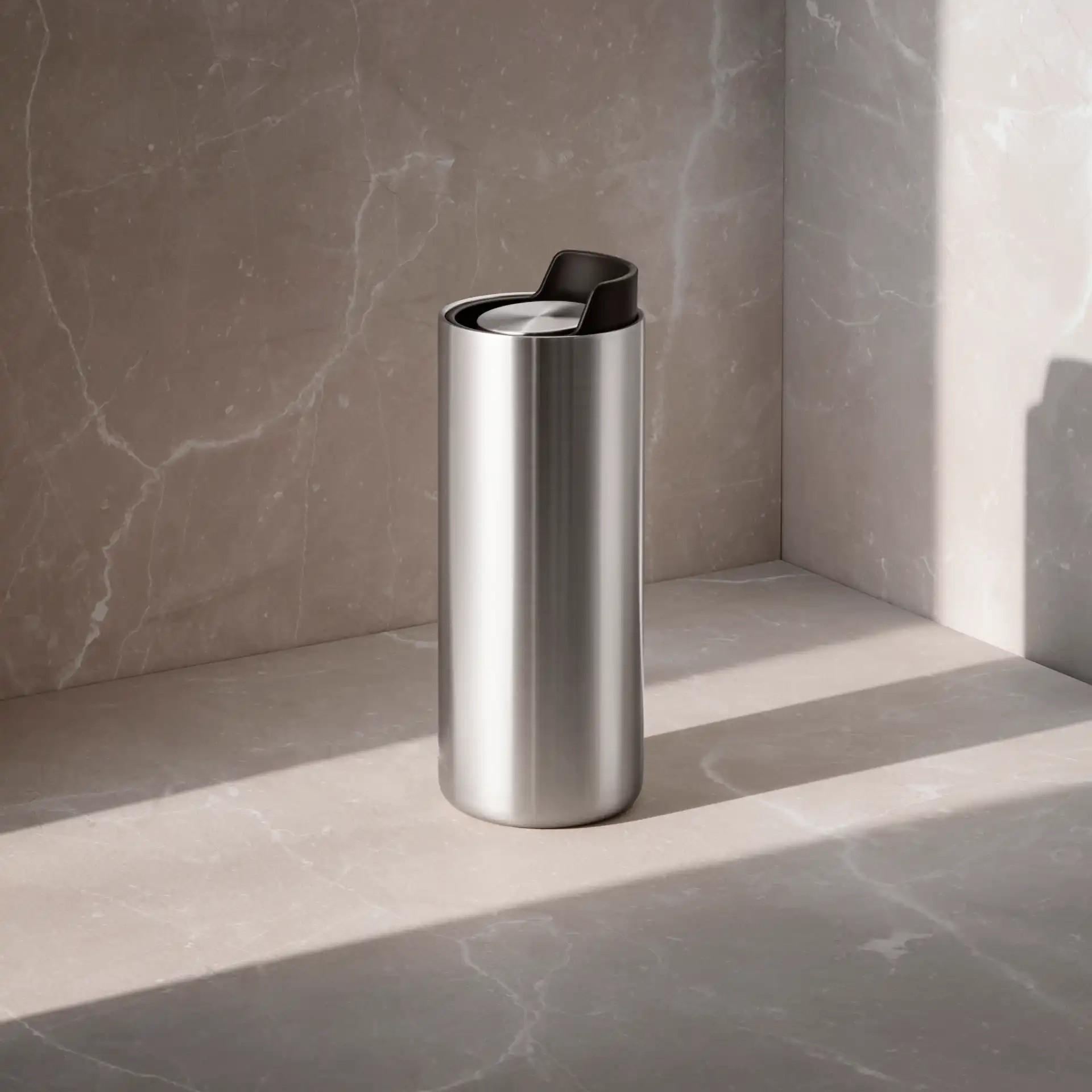 Reisbeker URBAN TO GO 350 ml, zwarte deksel, roestvrij staal, Eva Solo