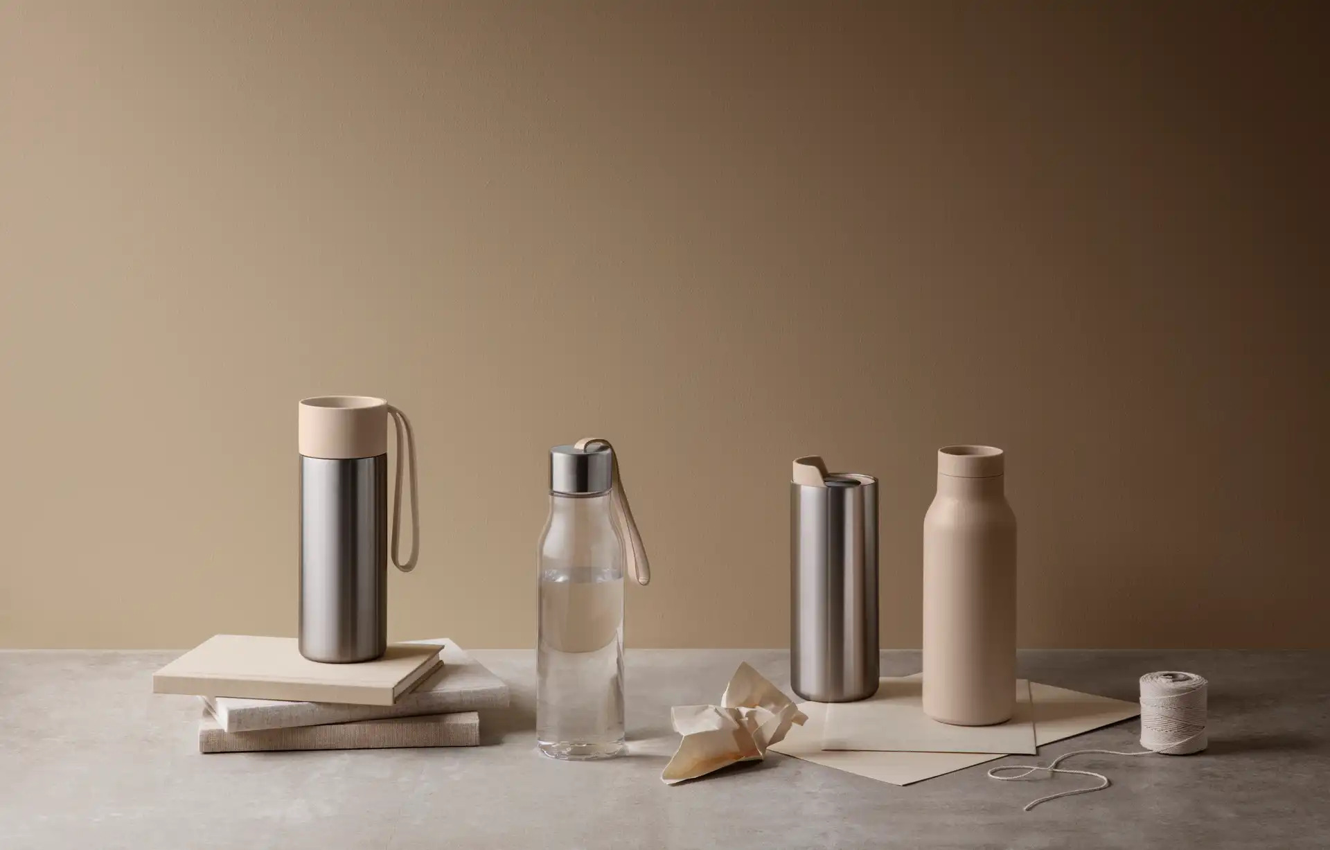 Waterbidon 500 ml, beige band, Eva Solo