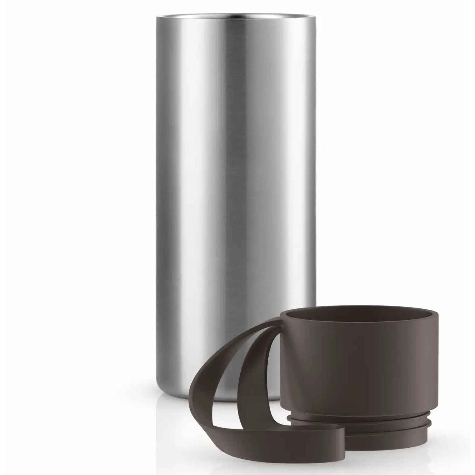 Reisbeker TO GO 350 ml, chocoladekleurige band, roestvrij staal, Eva Solo