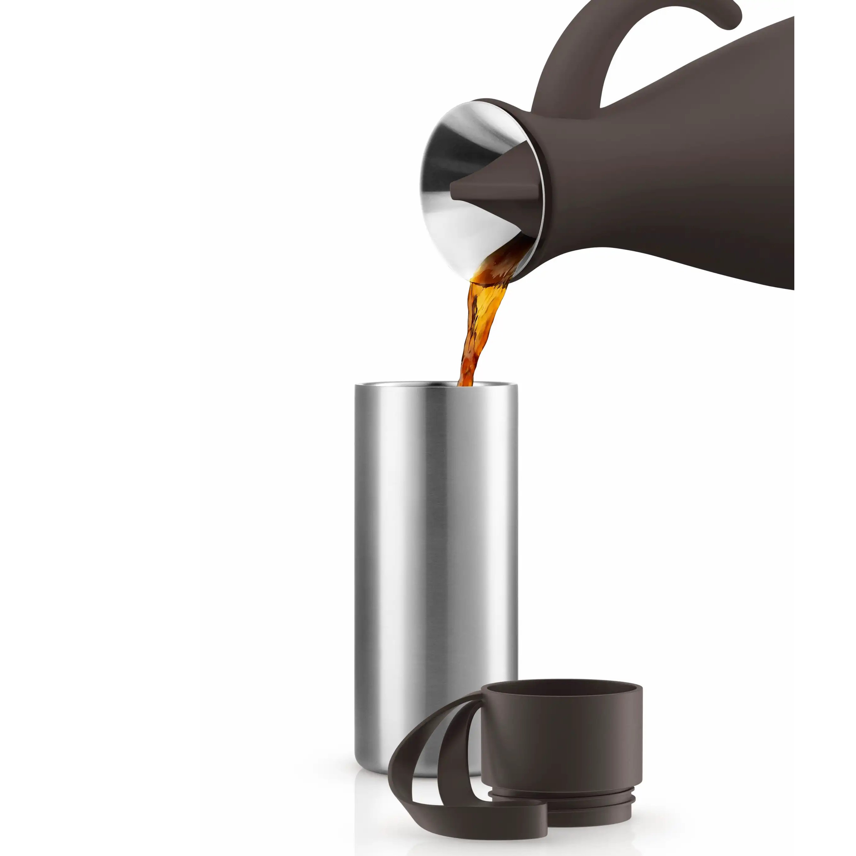Reisbeker TO GO 350 ml, chocoladekleurige band, roestvrij staal, Eva Solo