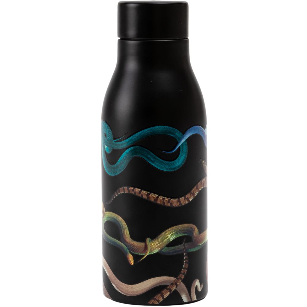 Thermosflesje TOILETPAPER SNAKES 500 ml, zwart, Seletti