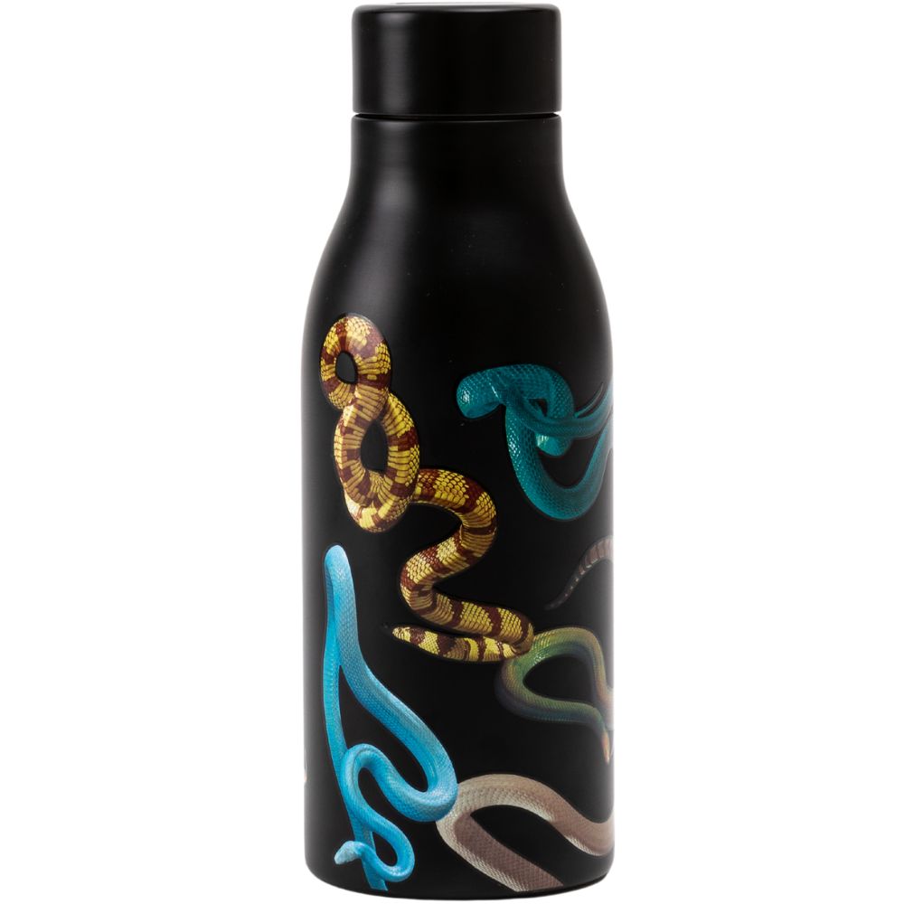 Thermosflesje TOILETPAPER SNAKES 500 ml, zwart, Seletti