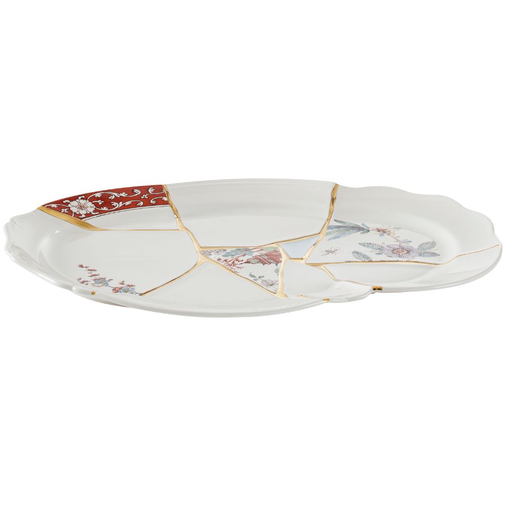Serveerbord KINTSUGI 42,5 cm, wit, Seletti