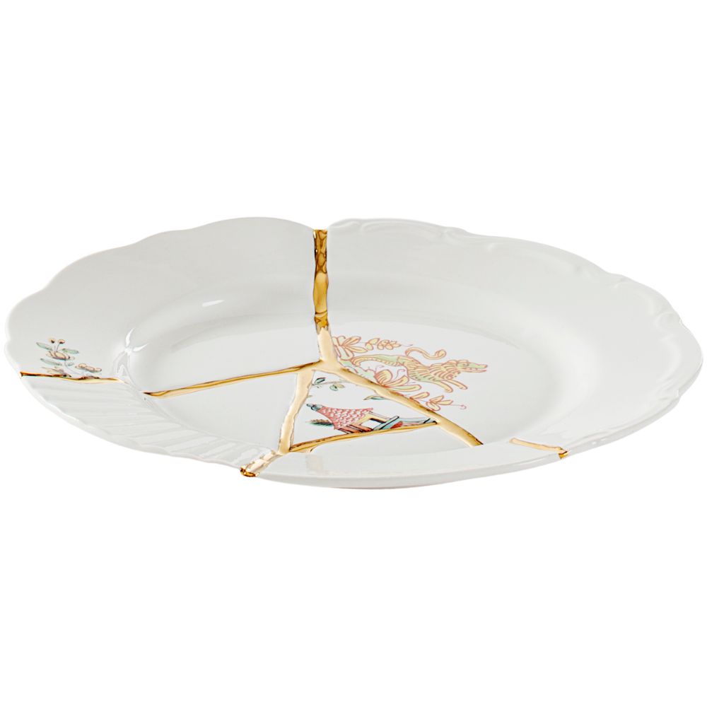 Dessertbord KINTSUGI 2 21 cm, wit, Seletti