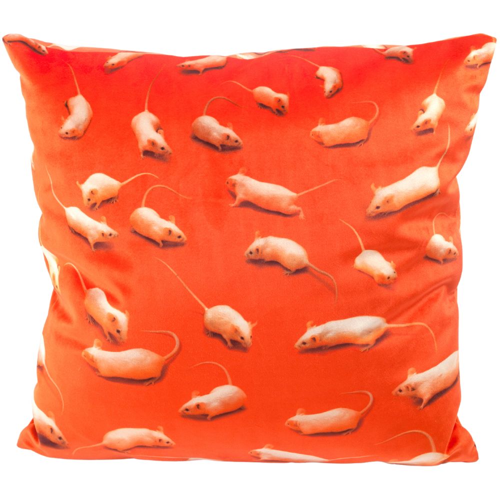 Kussentje TOILETPAPER KITTEN 50 x 50 cm, rood, Seletti