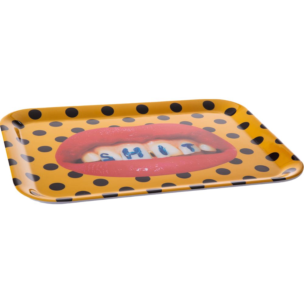 Dienblad TOILETPAPER SHIT 32 x 43,5 cm, geel, Seletti